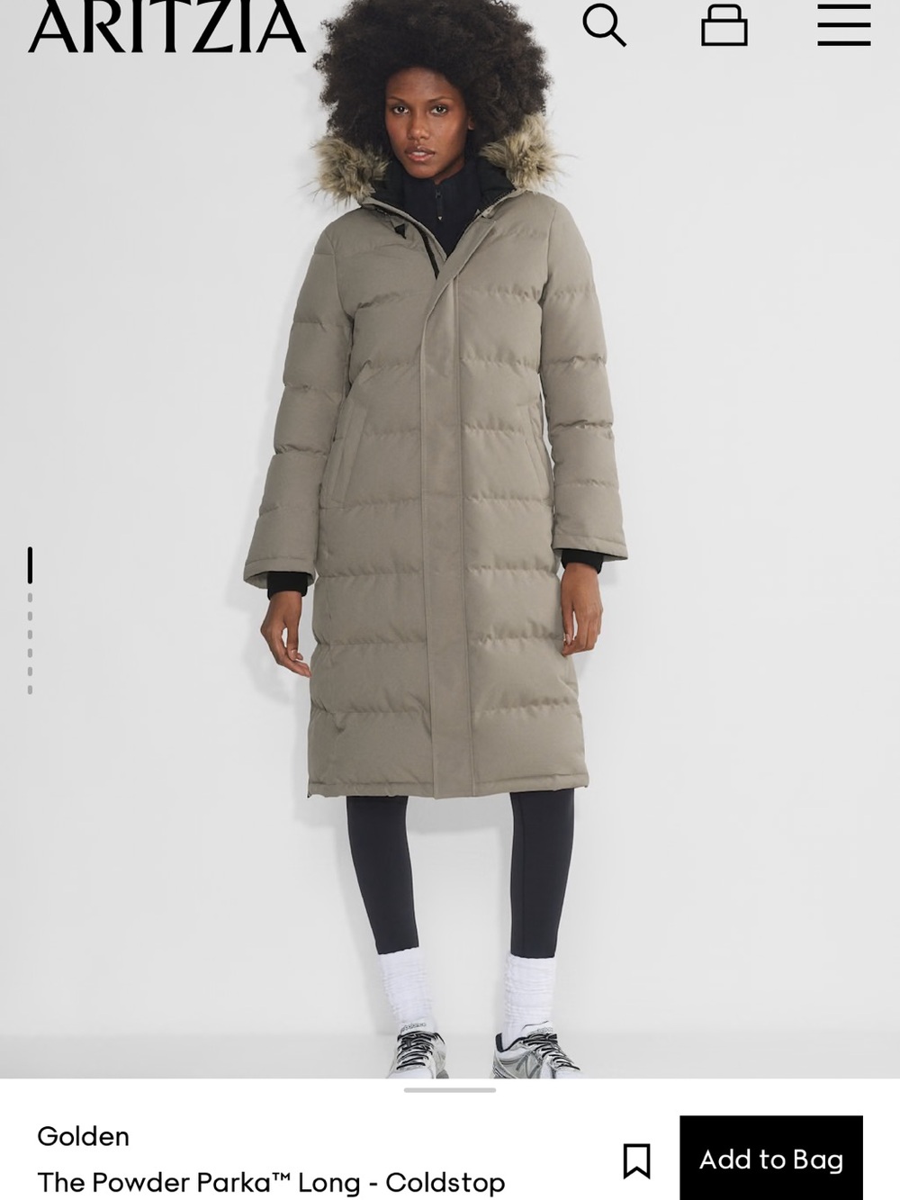 Aritzia The Powder Parka™ Long - Chocolate Brown S
